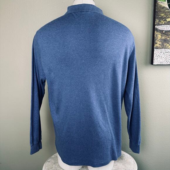 Lands' End Peruvian Cotton Shirt L Long sleeve 3 button neck collar - Picture 4 of 7